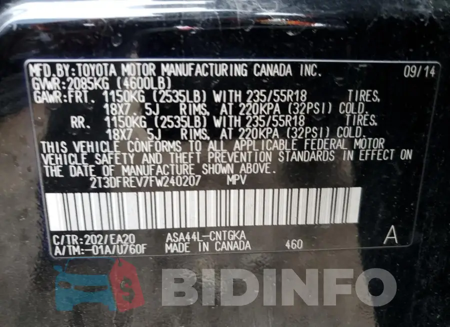2T3DFREV7FW240207 Photo# 13