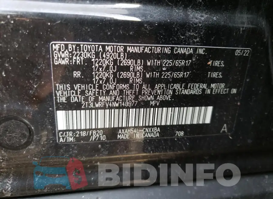 2T3LWRFV4NW140977 Photo# 14