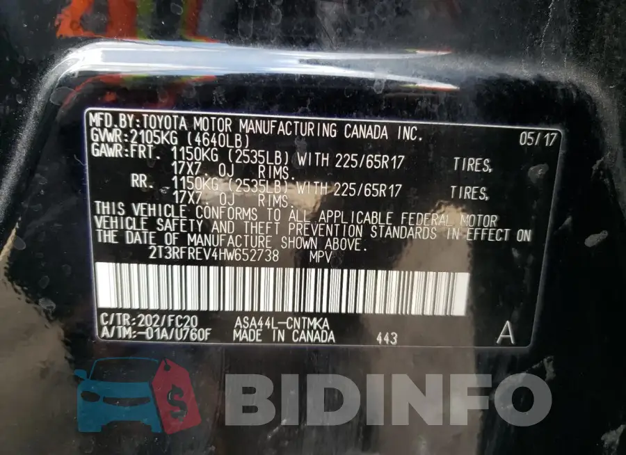 2T3RFREV4HW652738 Photo# 13
