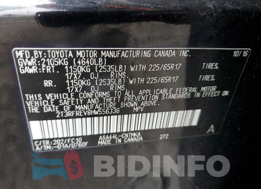 2T3RFREV8HW556336 Photo# 14