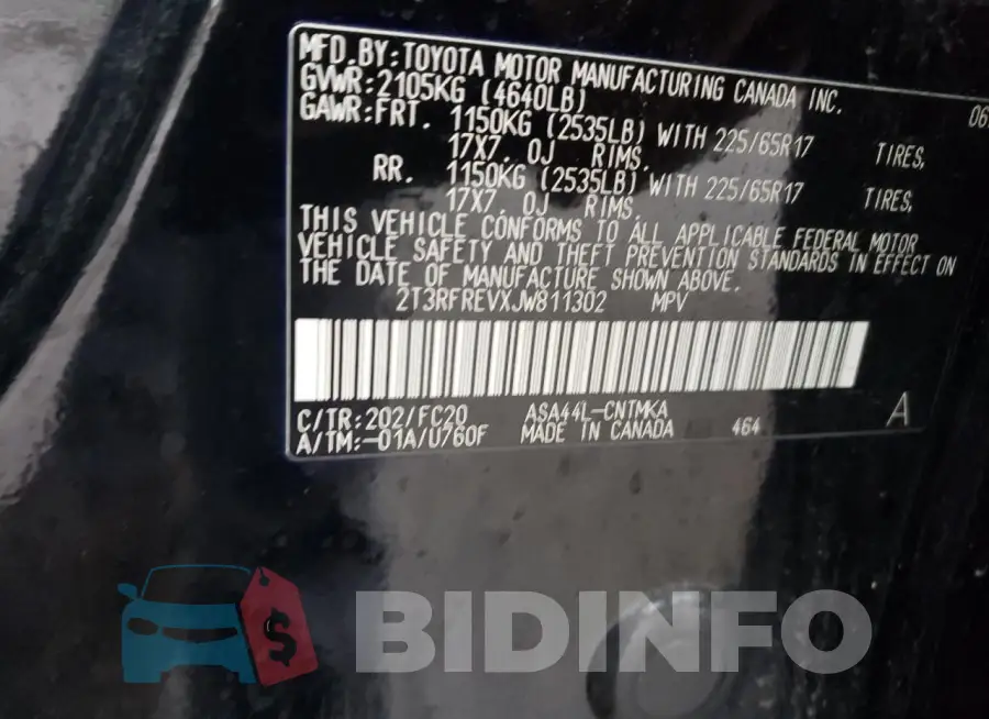 2T3RFREVXJW811302 Photo# 12