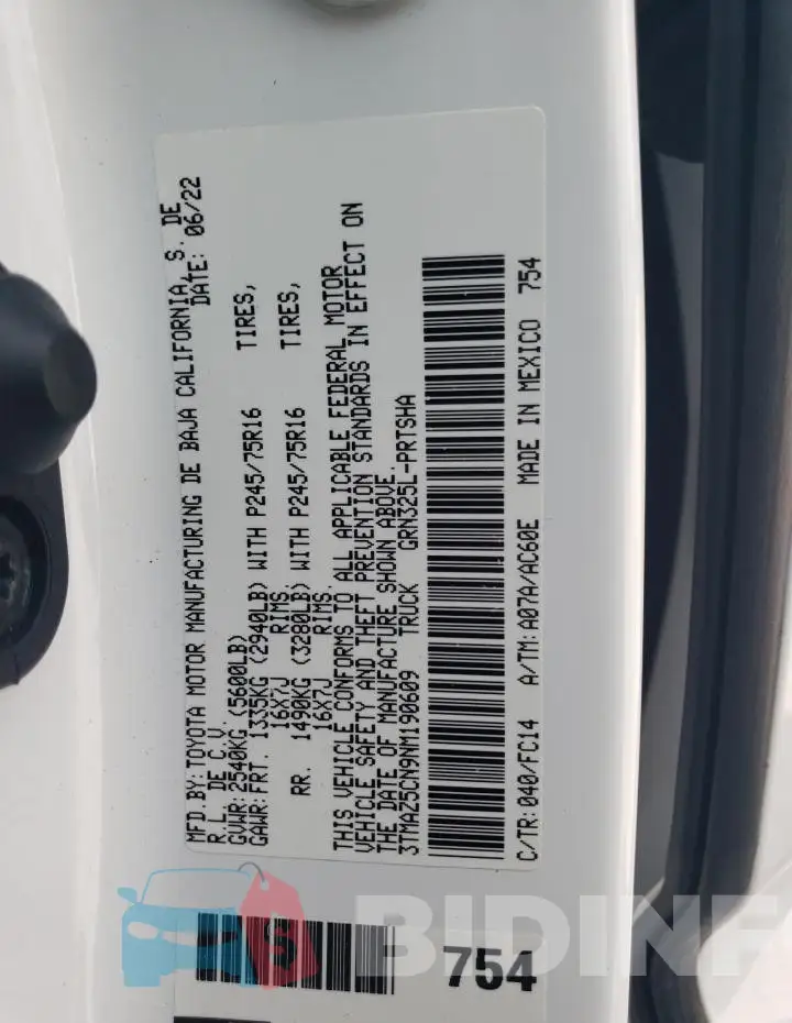 3TMAZ5CN9NM190609 Photo# 12