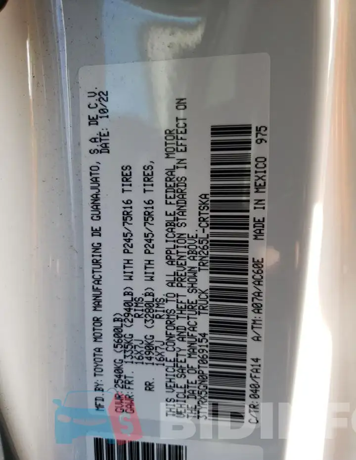3TYRX5GN0PT069154 Photo# 12