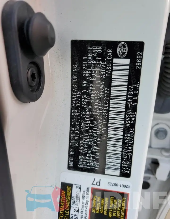 4T1BF1FK2FU032127 Photo# 12