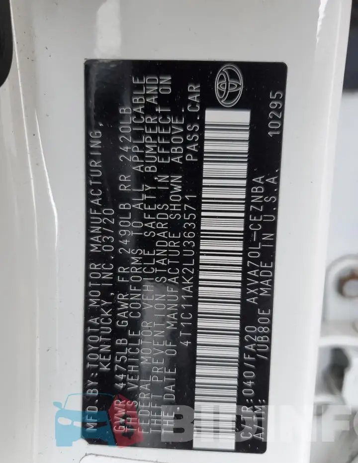 4T1C11AK2LU363571 Photo# 12