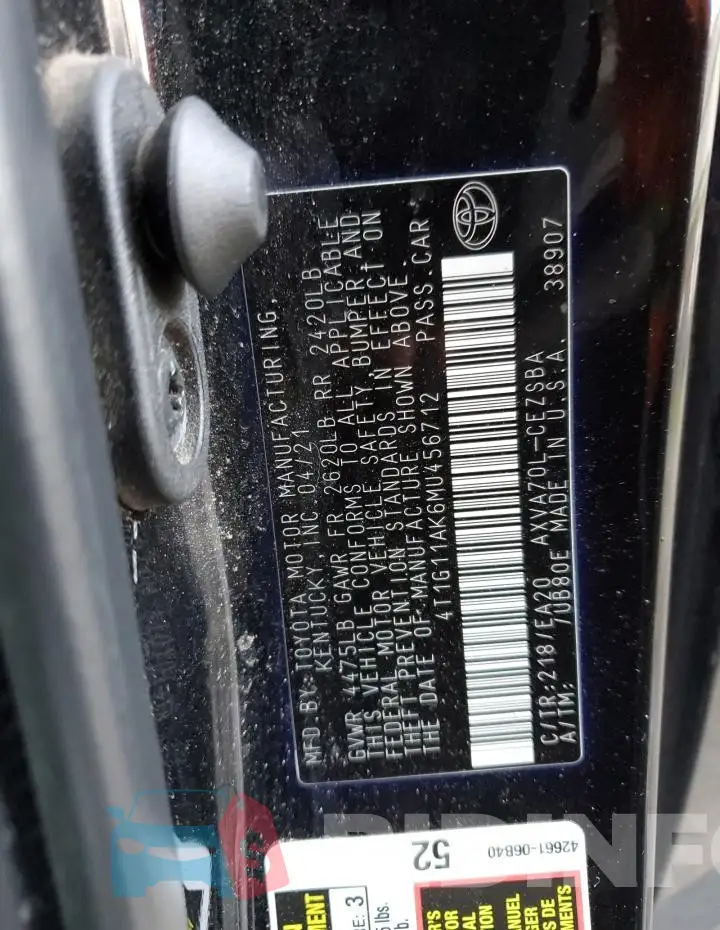 4T1G11AK6MU456712 Photo# 13