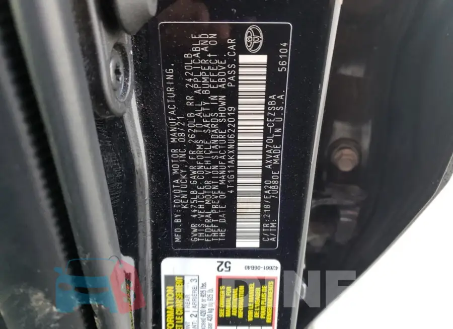4T1G11AKXNU622019 Photo# 12