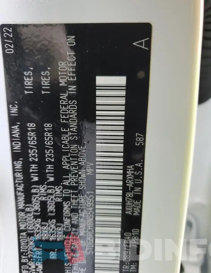 5TDGBRCH8NS549951 Photo# 12