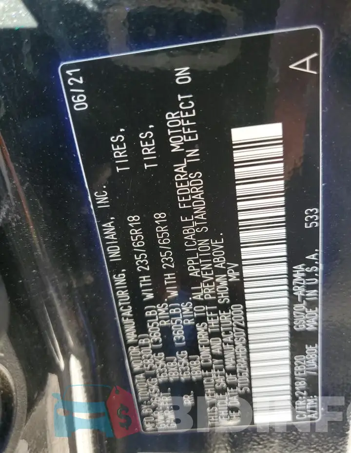 5TDGZRAH6MS072000 Photo# 13