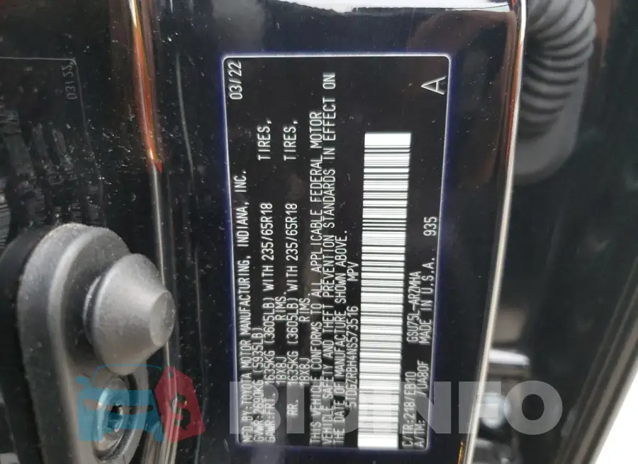 5TDGZRBH4NS573516 Photo# 13