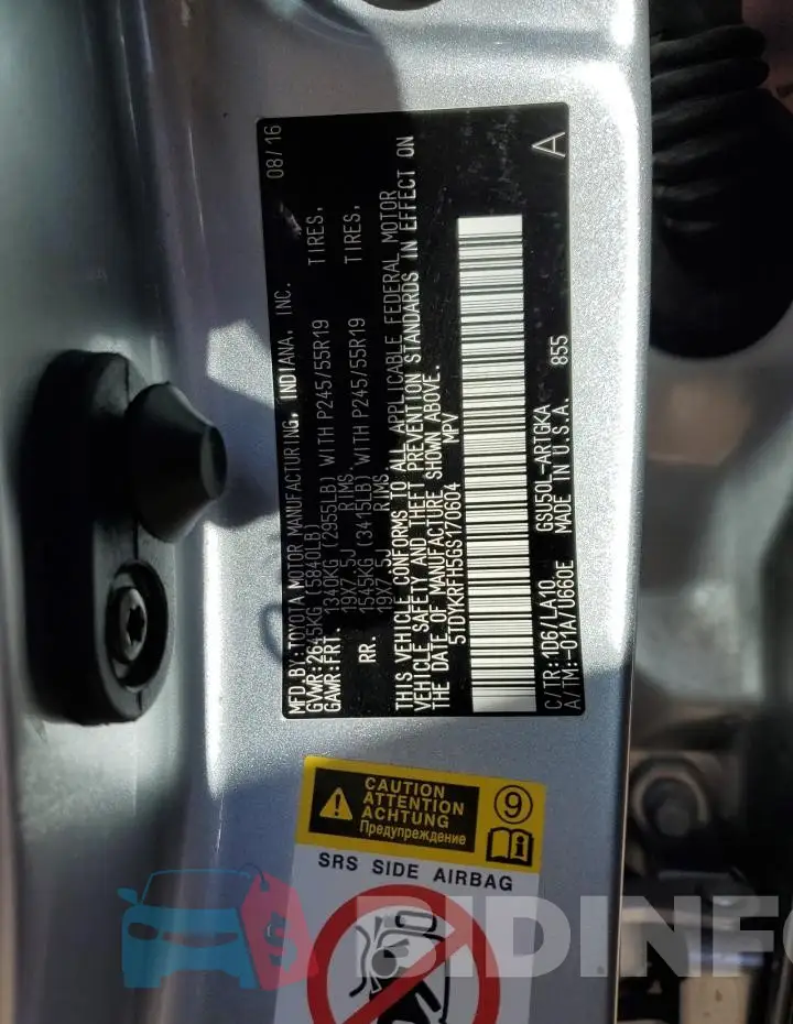 5TDYKRFH5GS170604 Photo# 13