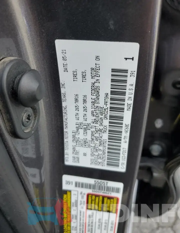 5TFAZ5CN8MX107521 Photo# 12