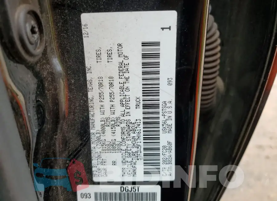 5TFDW5F17HX617413 Photo# 12