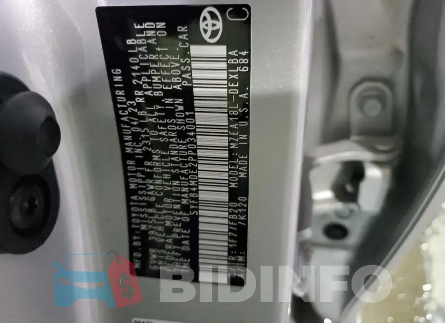5YFB4MDE2PP034001 Photo# 12