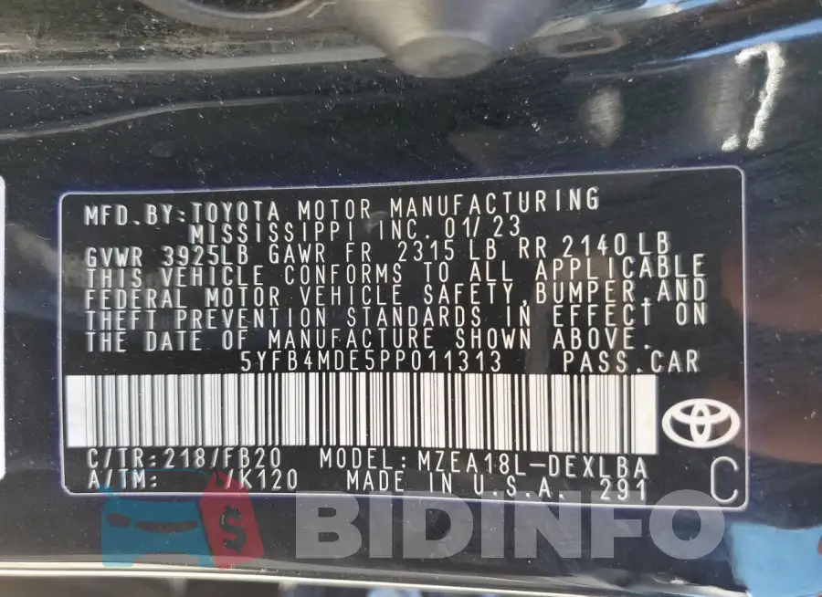 5YFB4MDE5PP011313 Photo# 13