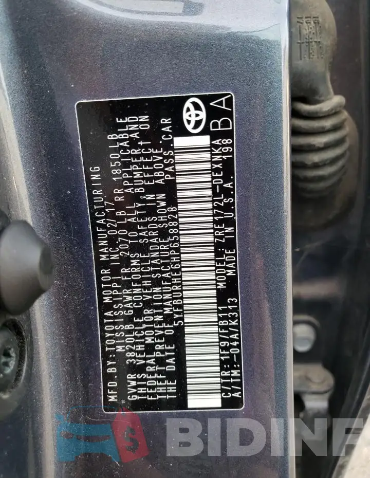 5YFBURHE6HP658828 Photo# 13