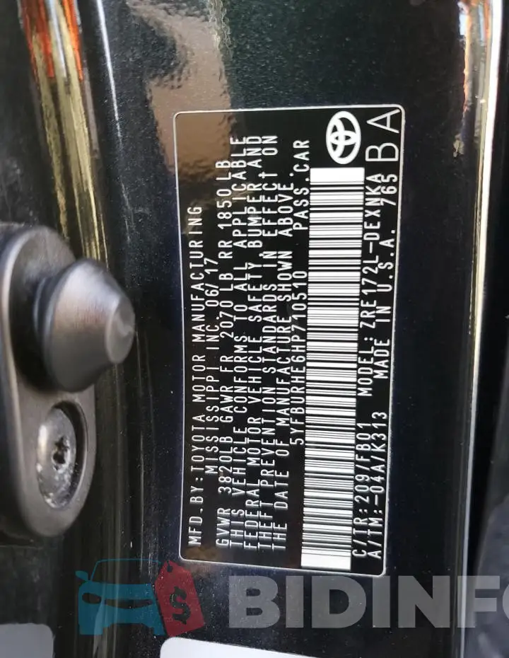 5YFBURHE6HP710510 Photo# 12