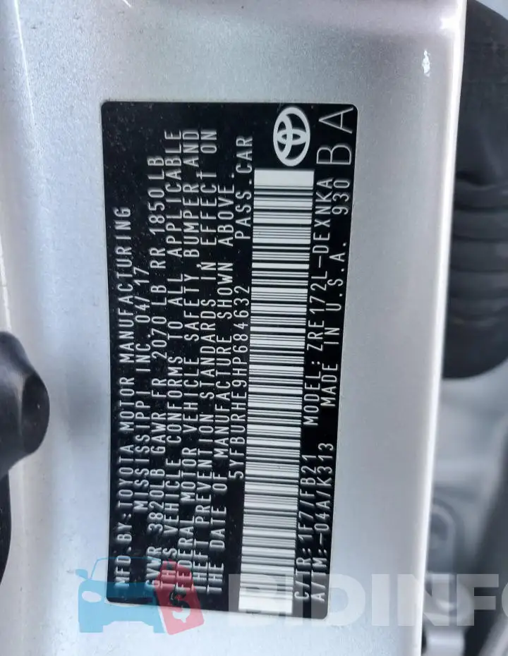 5YFBURHE9HP684632 Photo# 12