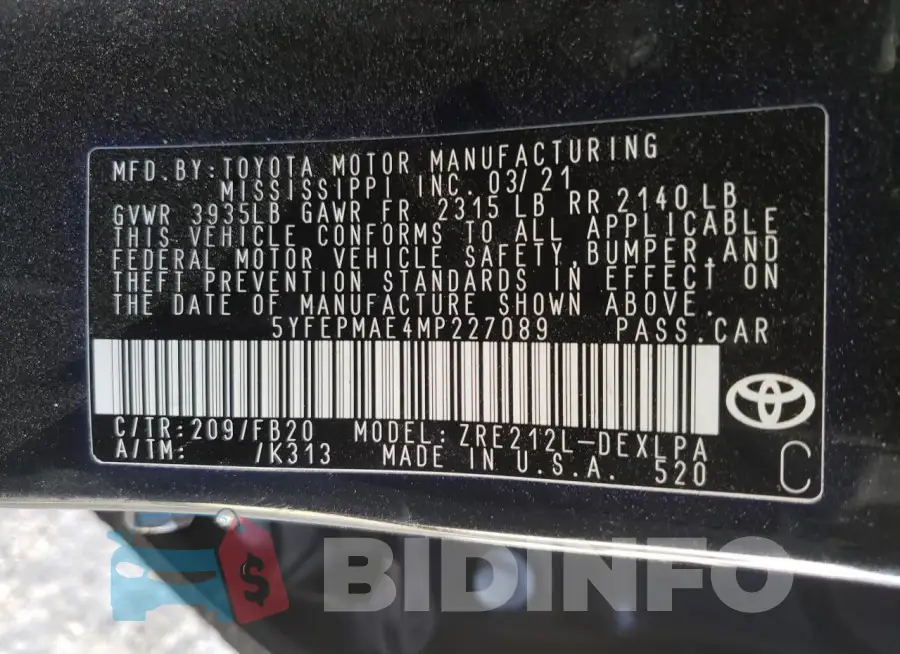 5YFEPMAE4MP227089 Photo# 12