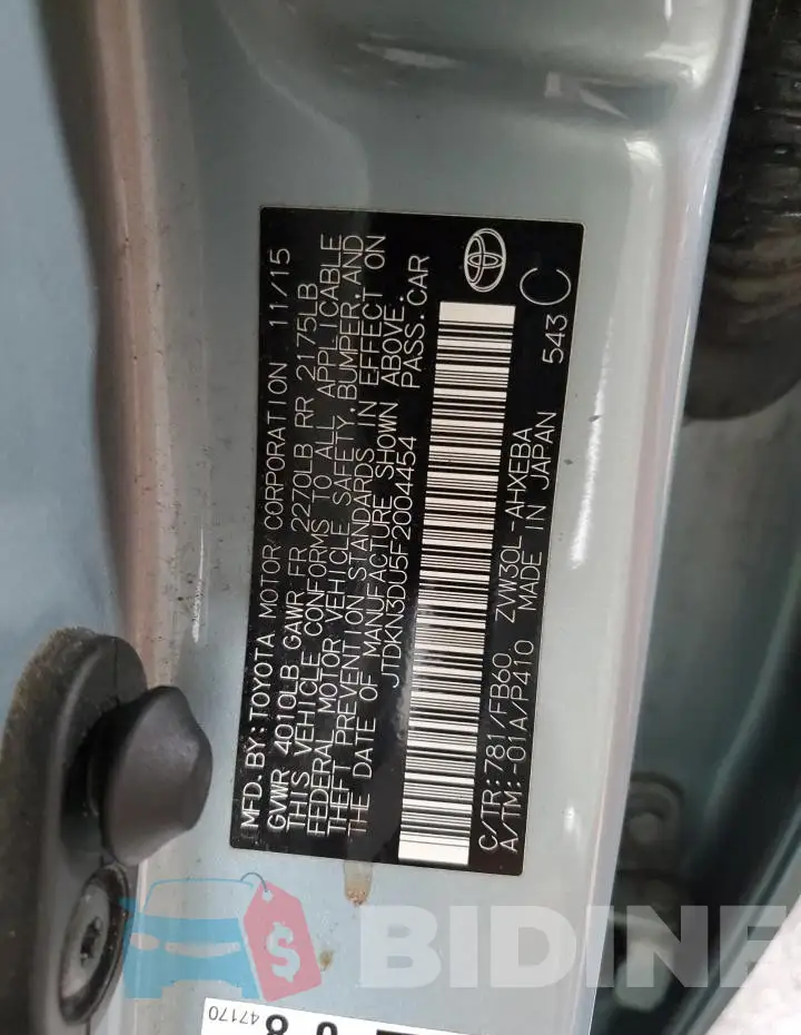 JTDKN3DU5F2004454 Photo# 12