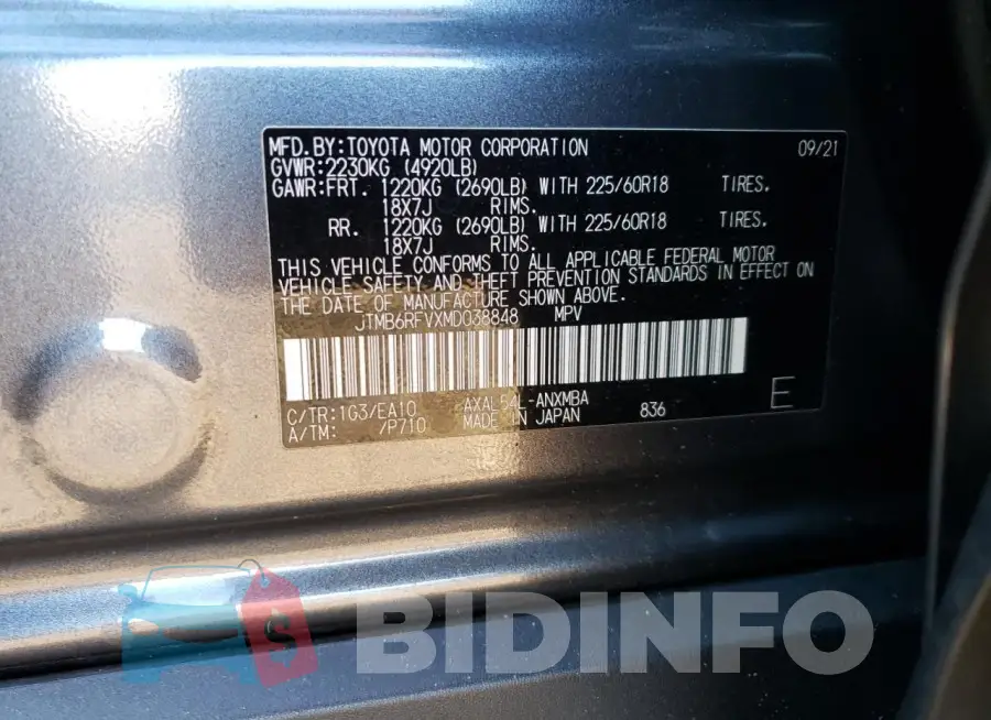 JTMB6RFVXMD038848 Photo# 12