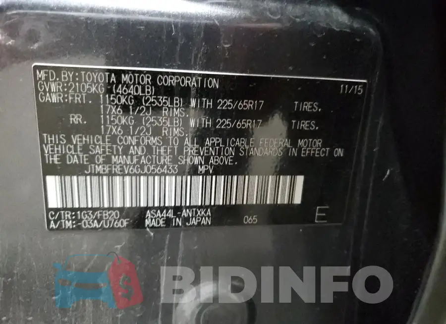 JTMBFREV6GJ056433 Photo# 12