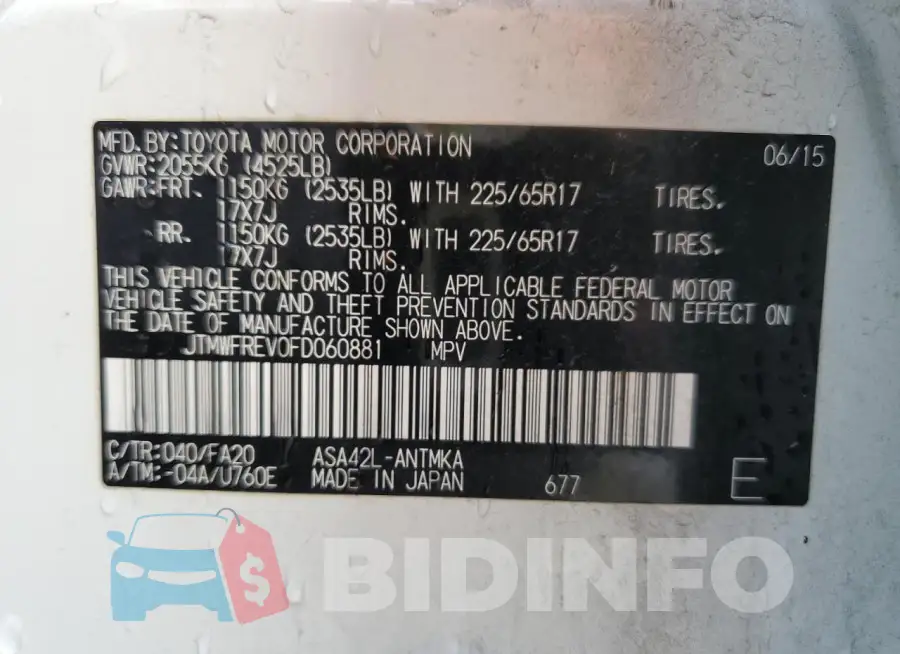 JTMWFREV0FD060881 Photo# 13