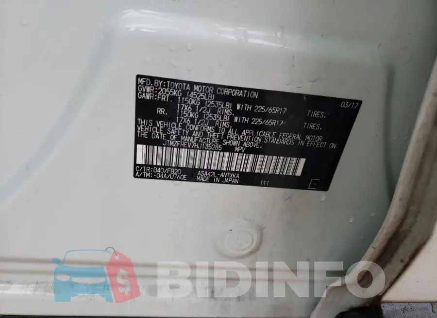 JTMZFREV7HJ135285 Photo# 12