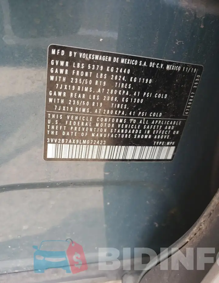 3VV2B7AX9LM072423 Photo# 12