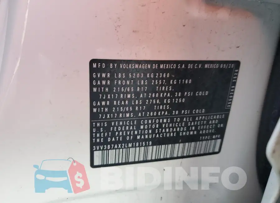 3VV3B7AX2LM181519 Photo# 12