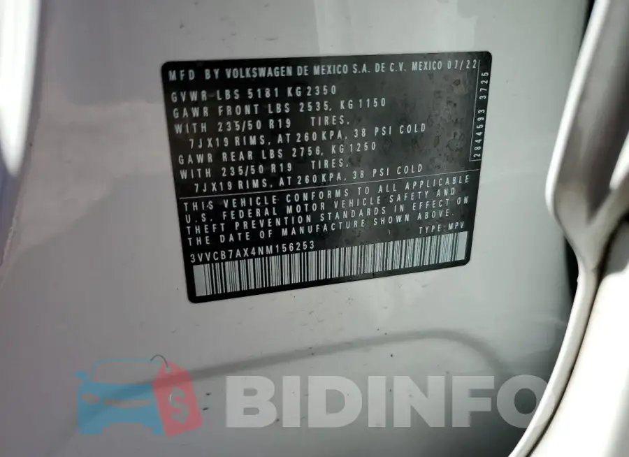3VVCB7AX4NM156253 Photo# 13