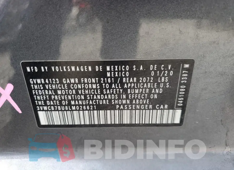 3VWCB7BU8LM026621 Photo# 12