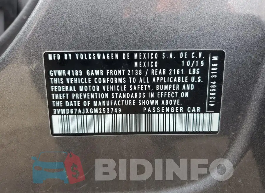 3VWD67AJXGM253749 Photo# 13