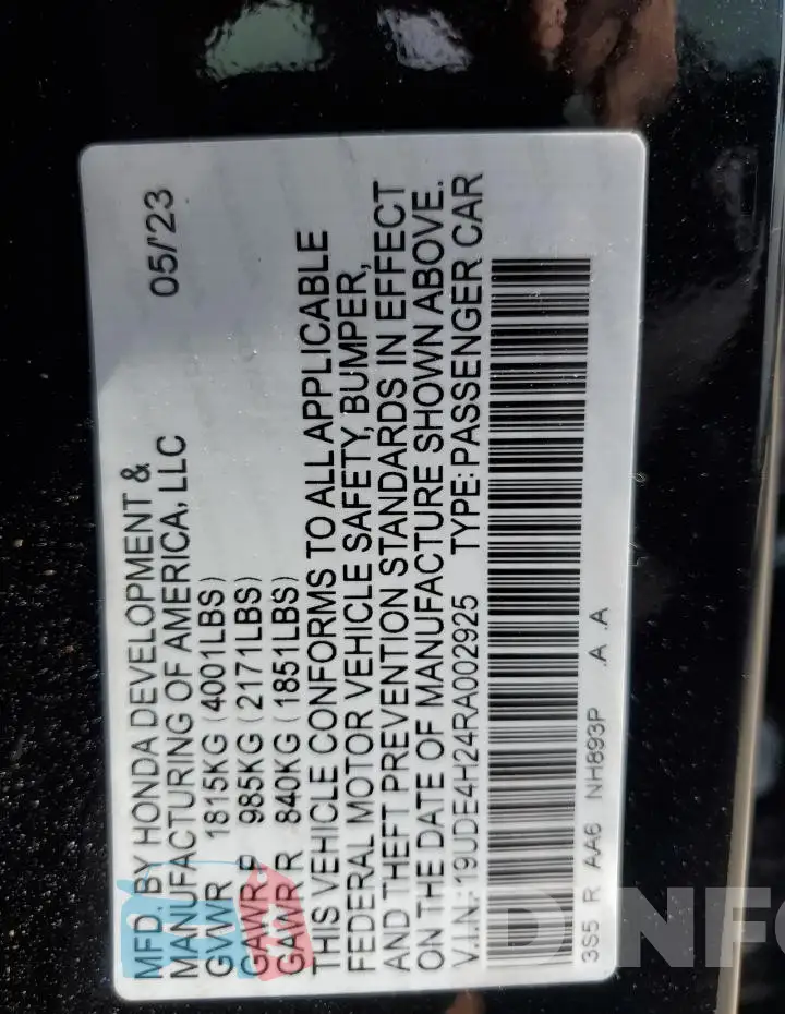 19UDE4H24RA002925 Photo# 12