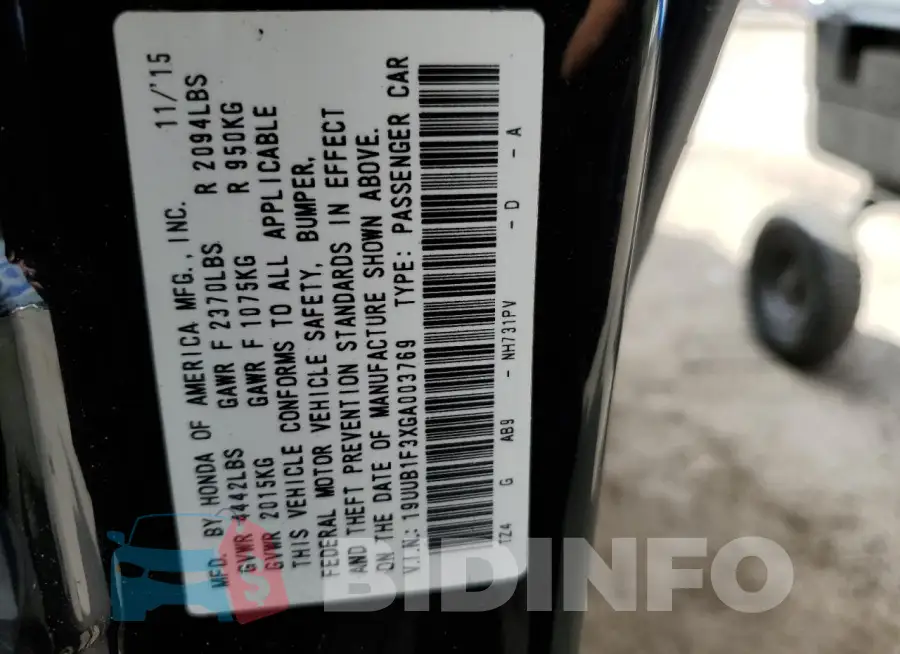 19UUB1F3XGA003769 Photo# 12