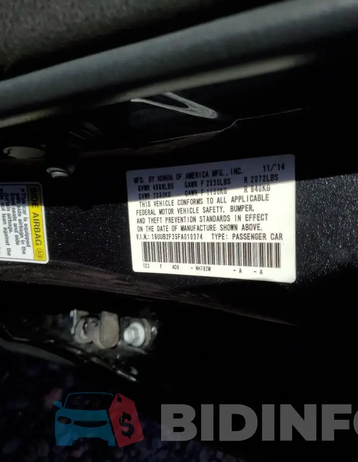 19UUB2F35FA010374 Photo# 13