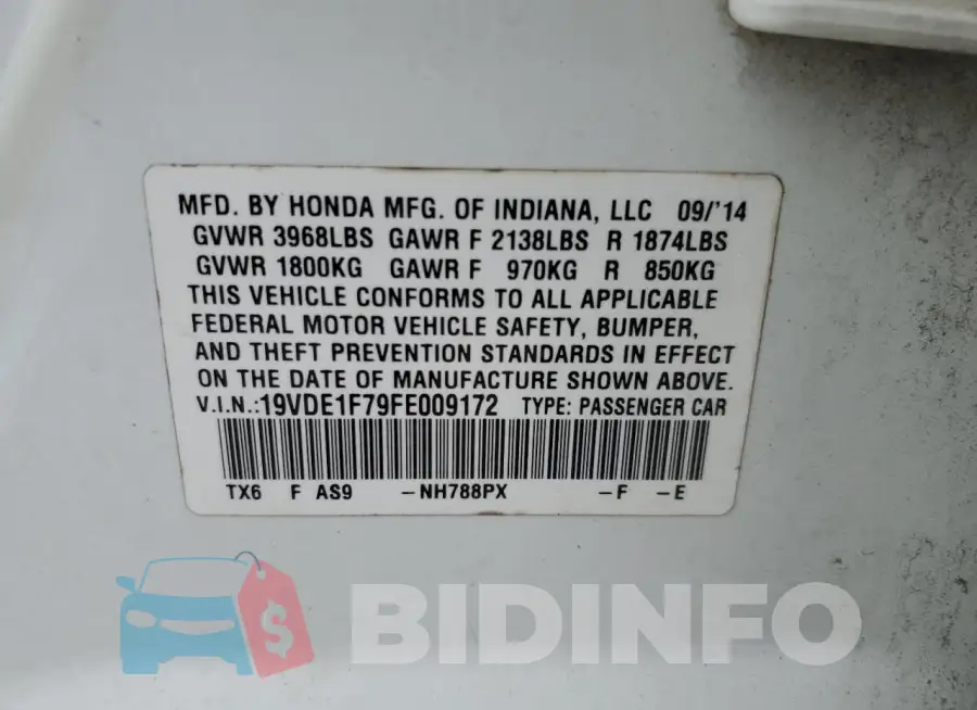 19VDE1F79FE009172 Photo# 13