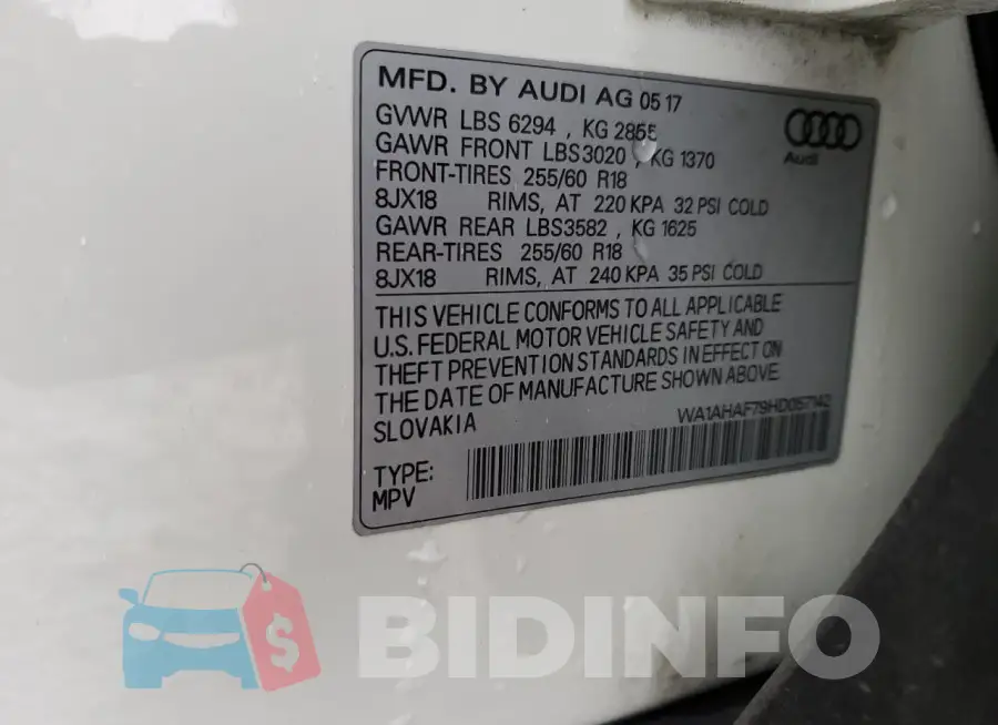 WA1AHAF79HD057142 Photo# 12