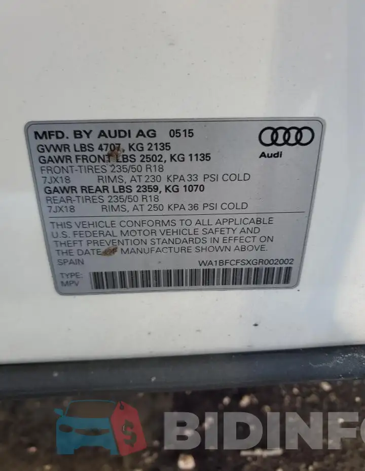 WA1BFCFSXGR002002 Photo# 14
