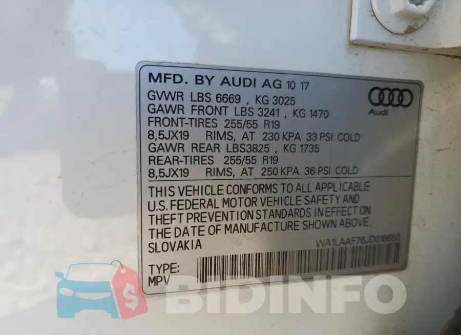 WA1LAAF76JD016650 Photo# 13