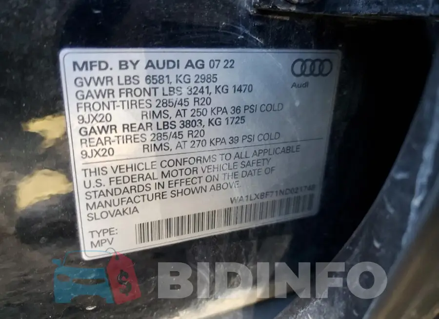 WA1LXBF71ND021748 Photo# 12