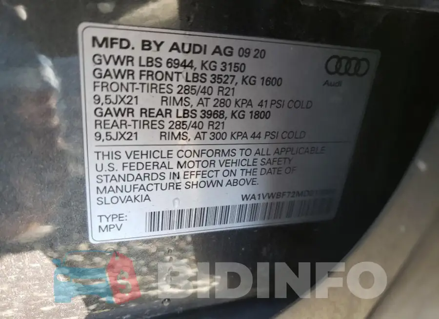 WA1VWBF72MD013684 Photo# 12