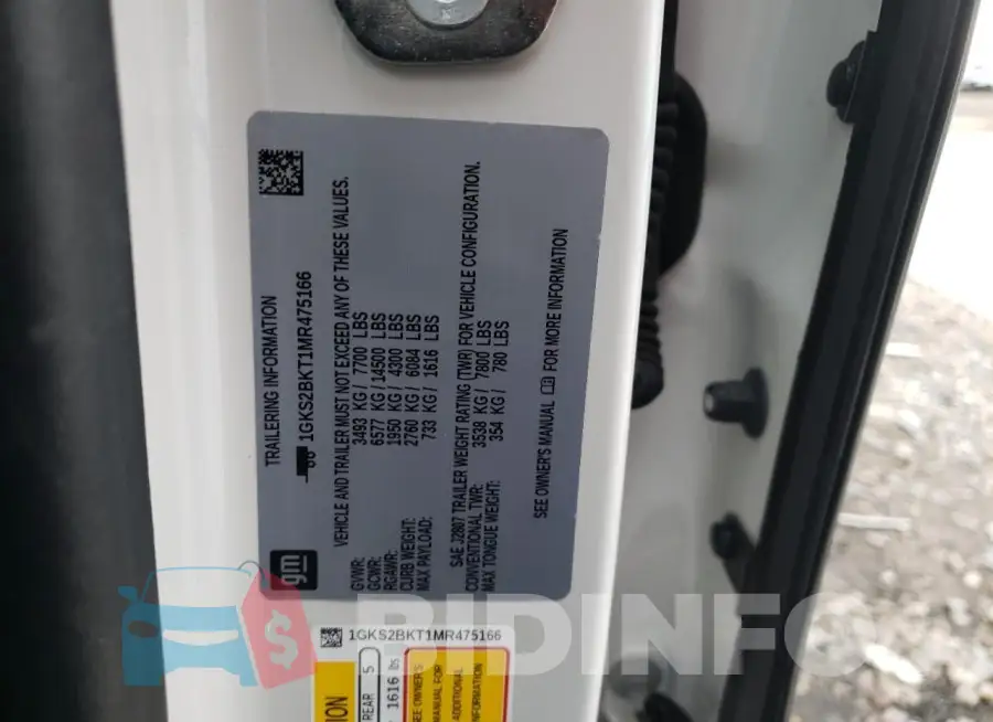 1GKS2BKT1MR475166 Photo# 12