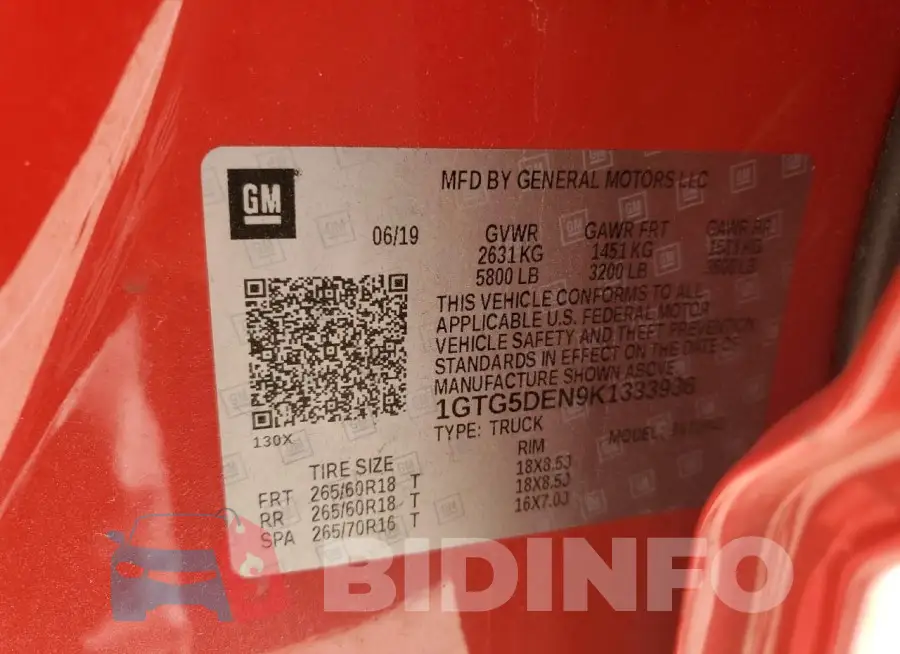 1GTG5DEN9K1333936 Photo# 12