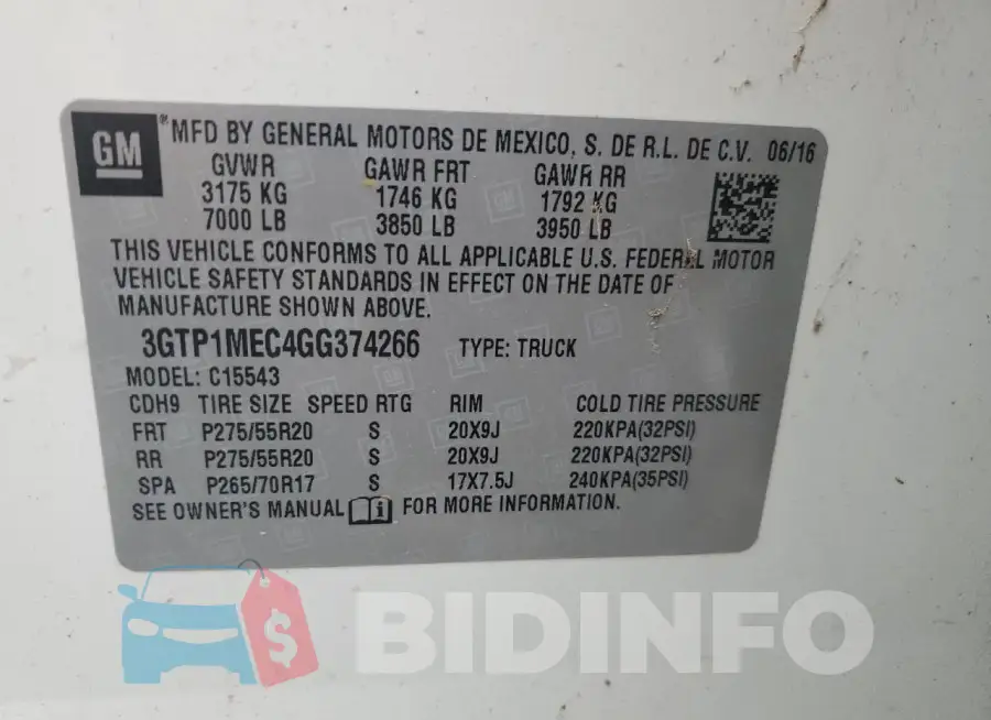 3GTP1MEC4GG374266 Photo# 13