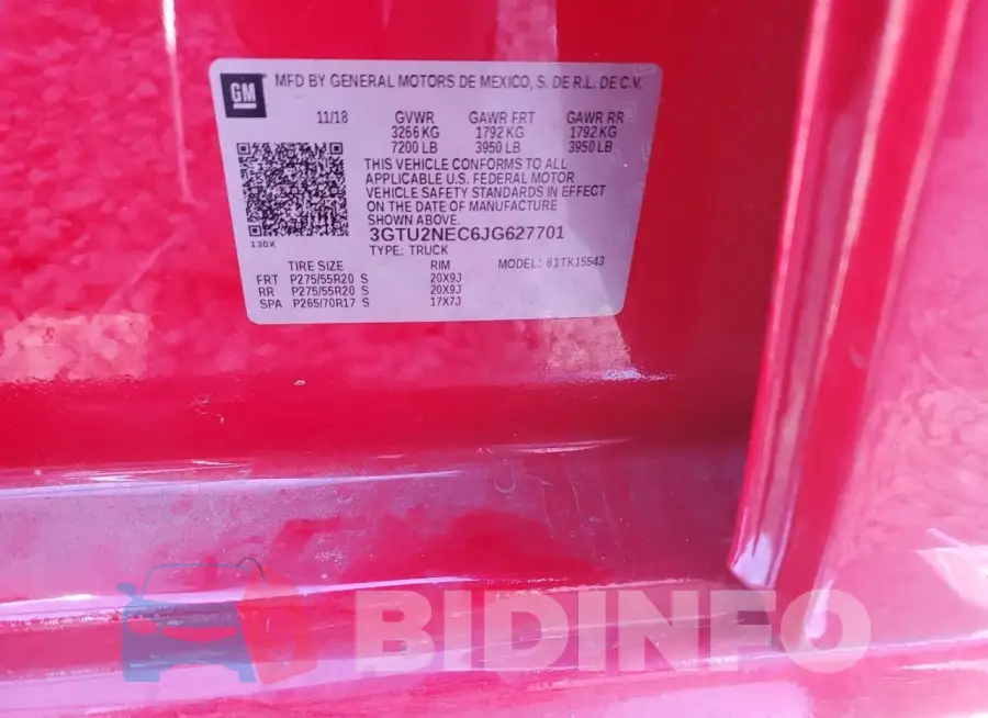3GTU2NEC6JG627701 Photo# 12