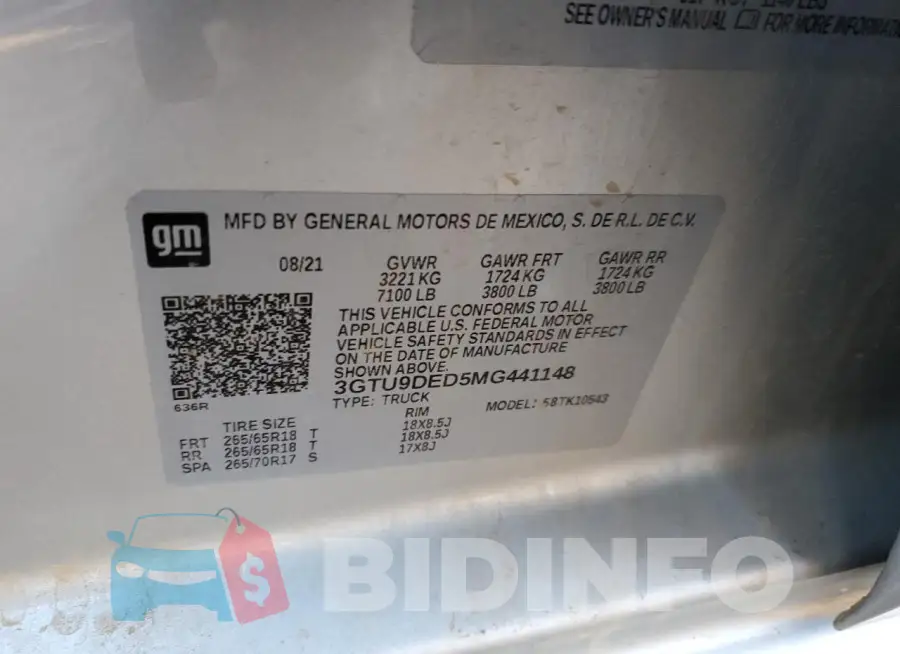 3GTU9DED5MG441148 Photo# 12