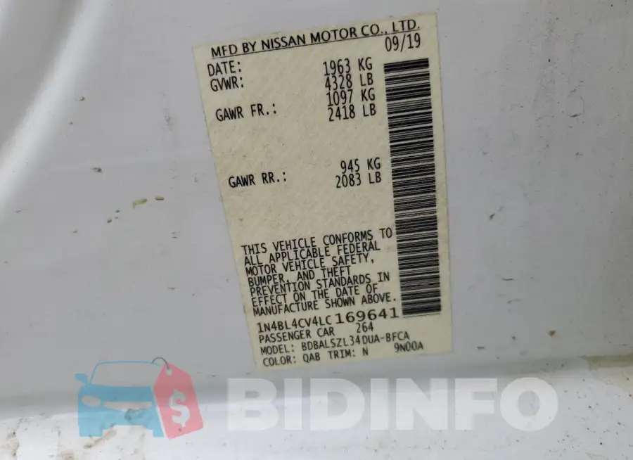1N4BL4CV4LC169641 Photo# 12