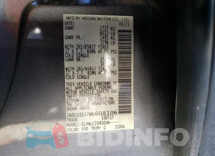 1N6ED1EJ7NN608106 Photo# 12