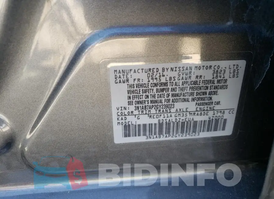 3N1AB7AP2GY239023 Photo# 12